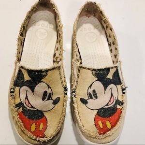 Crocs Disney Mickey Mouse Canvas Slip-on Ladies Size 6
